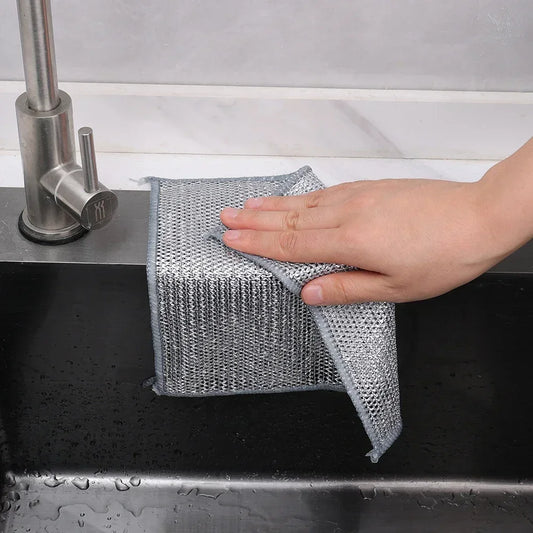 10/20-piece Set of Non-stick Oil Cleaning Tools Useful Things for Kitchen 20cm Dishcloth Metallic Line Home Bowl Cloth Goods